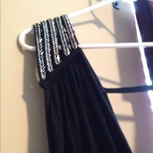 Elegant Black Dress with Silver Accents